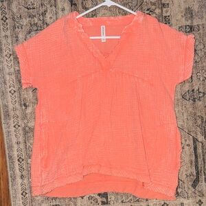 Zenana Vibrant Coral Blouse